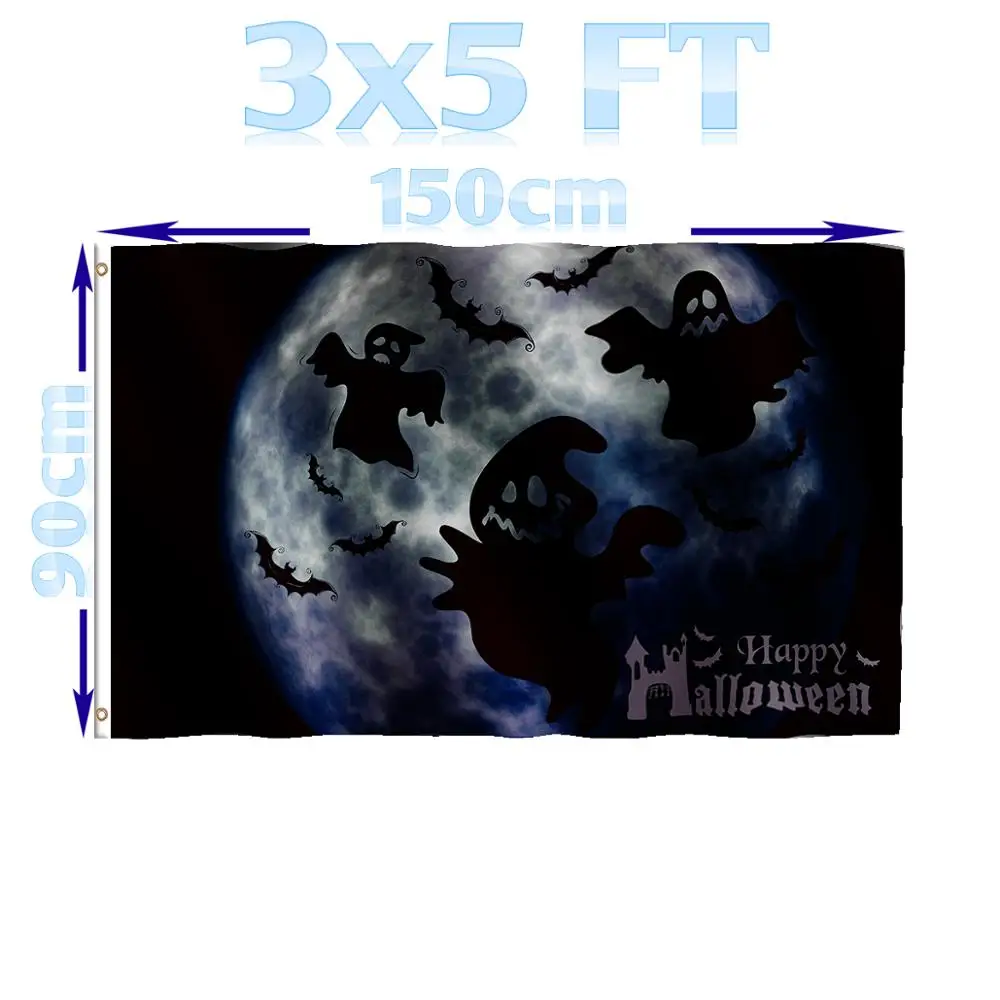 Магазин BENFACTORY 3x5 футов флаг на Хэллоуин с призраком ночной однослойный 100D