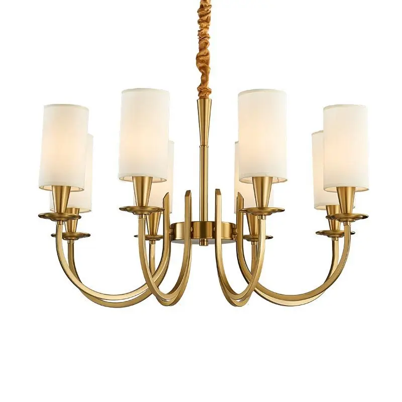 Люстра подвесная латунная полированная в европейском стиле потолочная лампа из