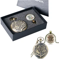 retro steampunk pocket watch set with necklace chic h design mens quartz clock bronze pendant chain best gift set for father dad