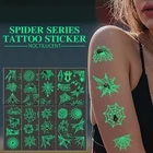 Татуировки Временные женские, паук, паутина, татуировки для детей, переводная бумага, милая дешевая вещь, светящиеся сказочные ручные светящиеся наклейки