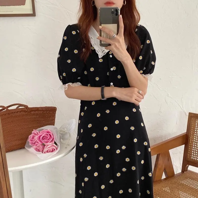 Женское длинное шифоновое платье Alien Kitty милое офисное с высокой талией и