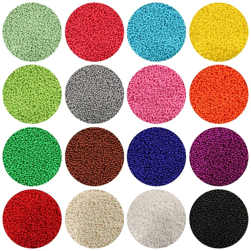 

2000pcs/lot 2mm Czech Glass Seed Bead Charms Round Loose Spacer Beads for Needlework Jewelry Making Diy Bracelet Earrings