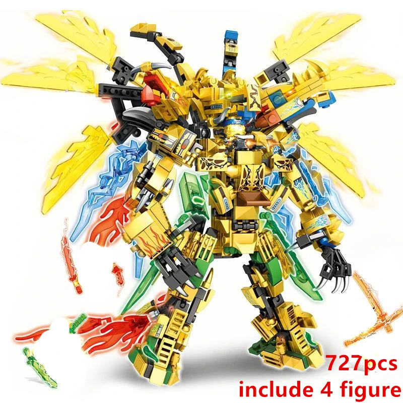 Игрушка 4in1 2021 серии ниндзя Golden Warrior мех меха робот Дракон сезон 14 строительные