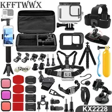 KFFTWWX for Gopro Hero 10 9 Black Accessories Kit Waterproof Housing Case Monopod Tripod Glass Screen Protector Set for Go Pro 9