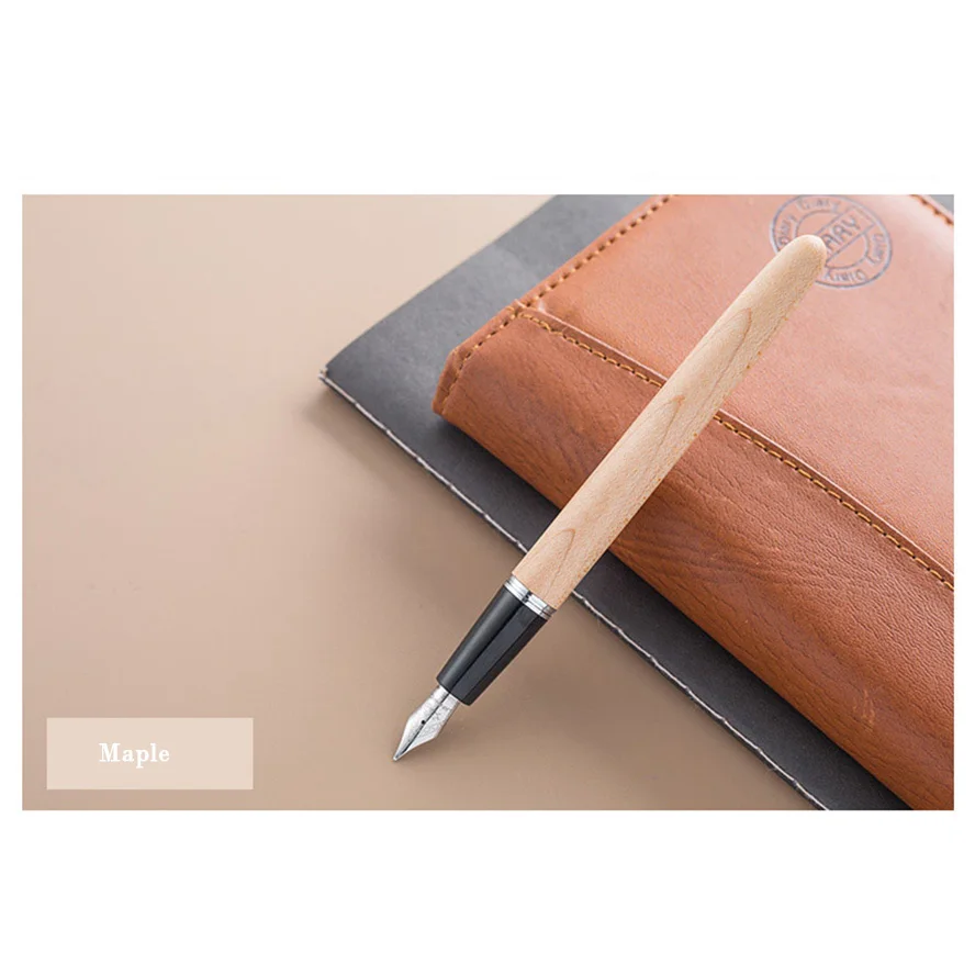 maple Винтаж Jinhao 51a Высокое качество деревянная перьевая ручка 0,5 мм 0,38 мм чернильная ручка NIB школьные канцелярские принадлежности подарок - Цвет: maple