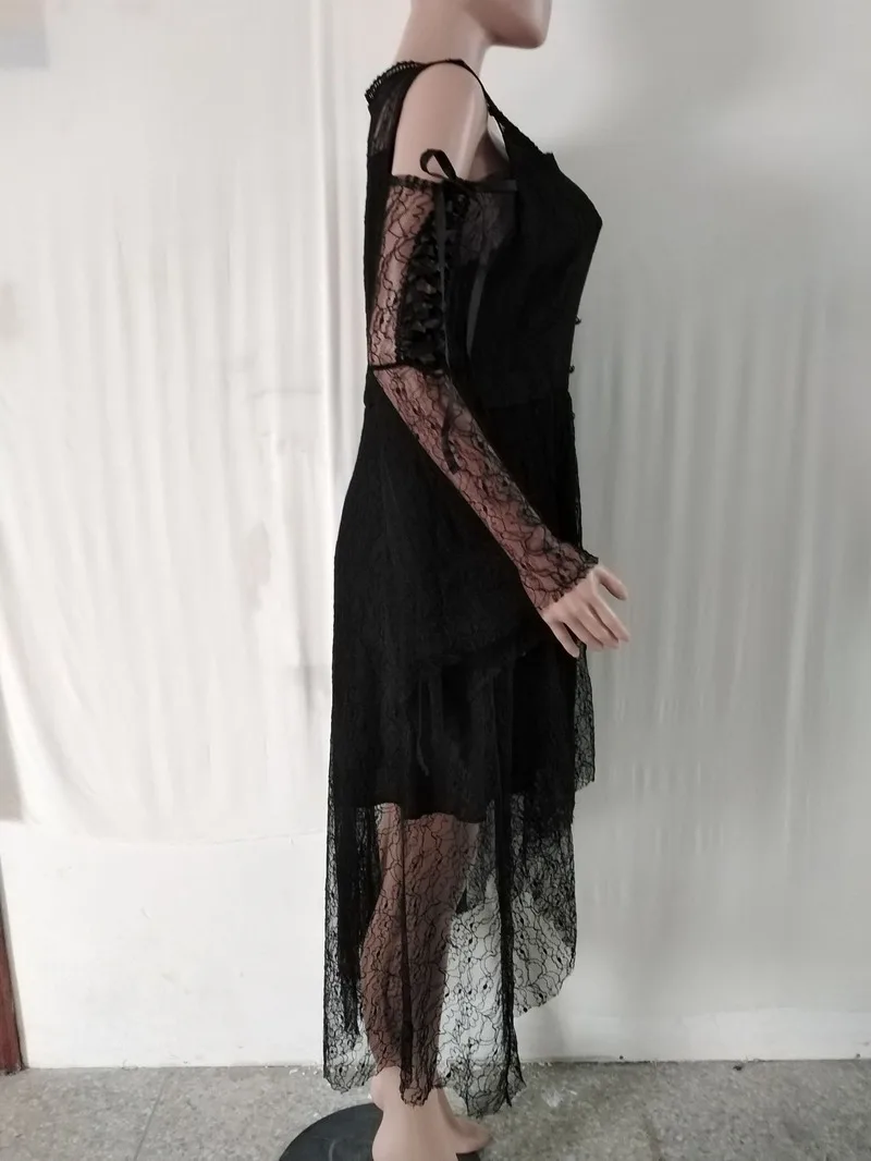 Сексуальное платье с открытыми плечами и длинным рукавом на Хэллоуин женские