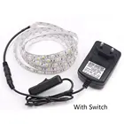 Светодиодная лента, водонепроницаемая, 12 В постоянного тока, 5 м, 5050 гибкая светодиодная лента, 60 светодиодов на метр, белаясиняя лента, переключатель ведьмы, штепсельная вилка ЕС