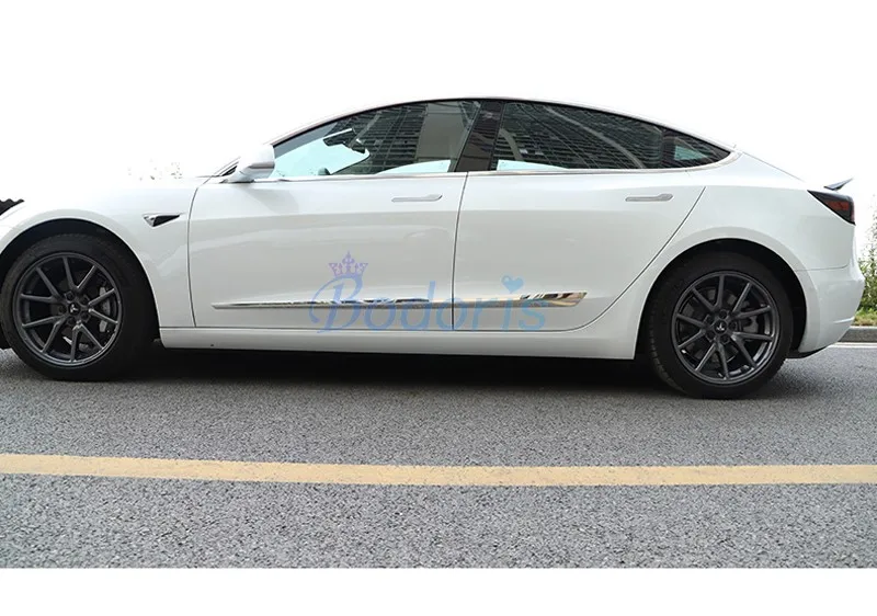 Для Tesla модель 3 корпус боковая дверь литье отделка гарнир бампер защитные наборы хромированные аксессуары для стайлинга автомобилей