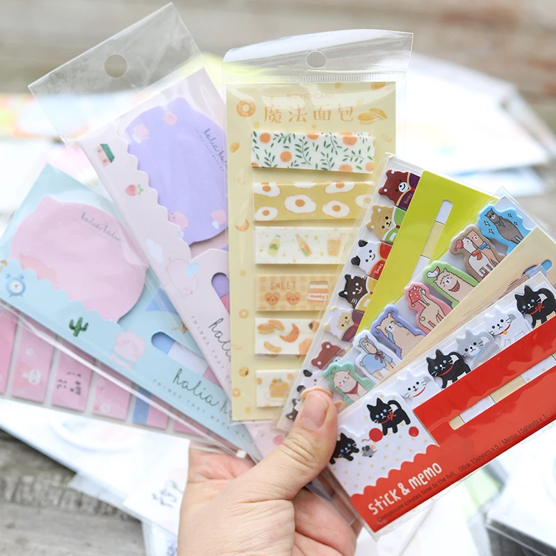 20Pcs/Pack Cute Memo Pad Sticker Kawaii N Times Paper Sticky Decal Notes Diary Planner Scrapbooking Diy Bookmark Notepad | Канцтовары