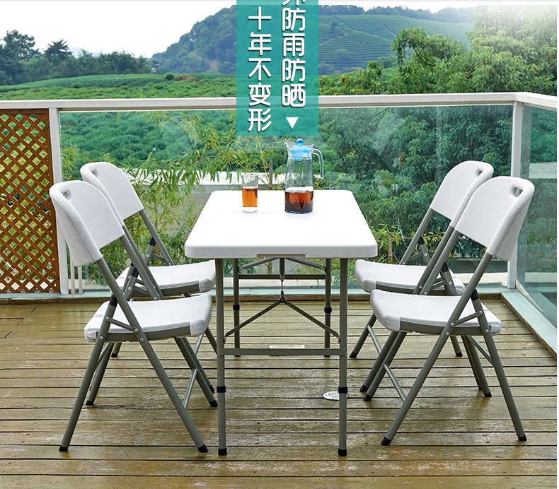 

Folding table outdoor portable stall table household simple rectangular learning table chair dining table long table