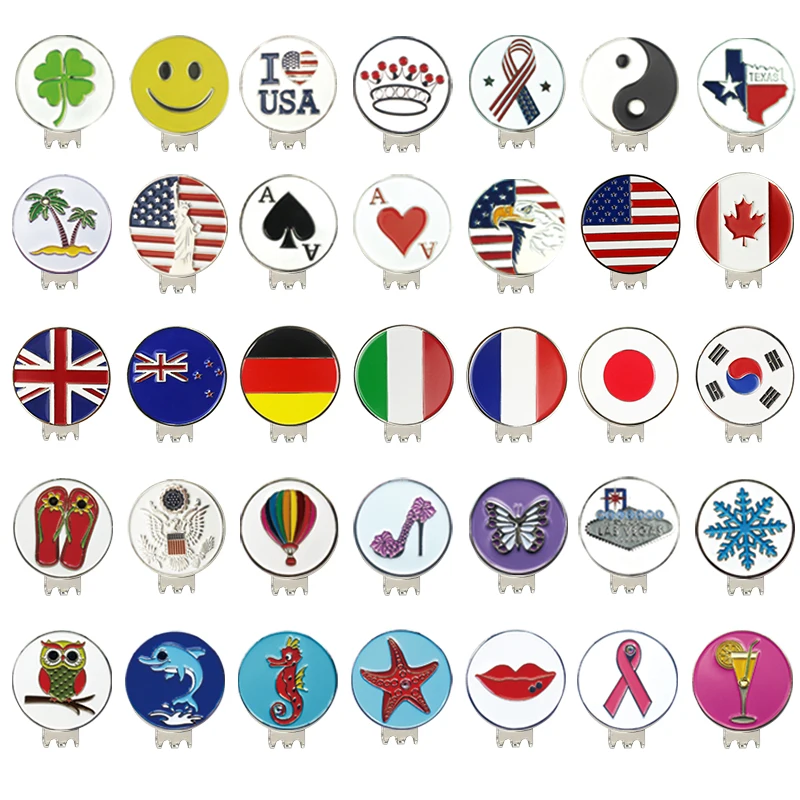 PINMEI Набор маркеров для мячей гольфа с клипсой (1 шт. Для колпачка и 1 маркера