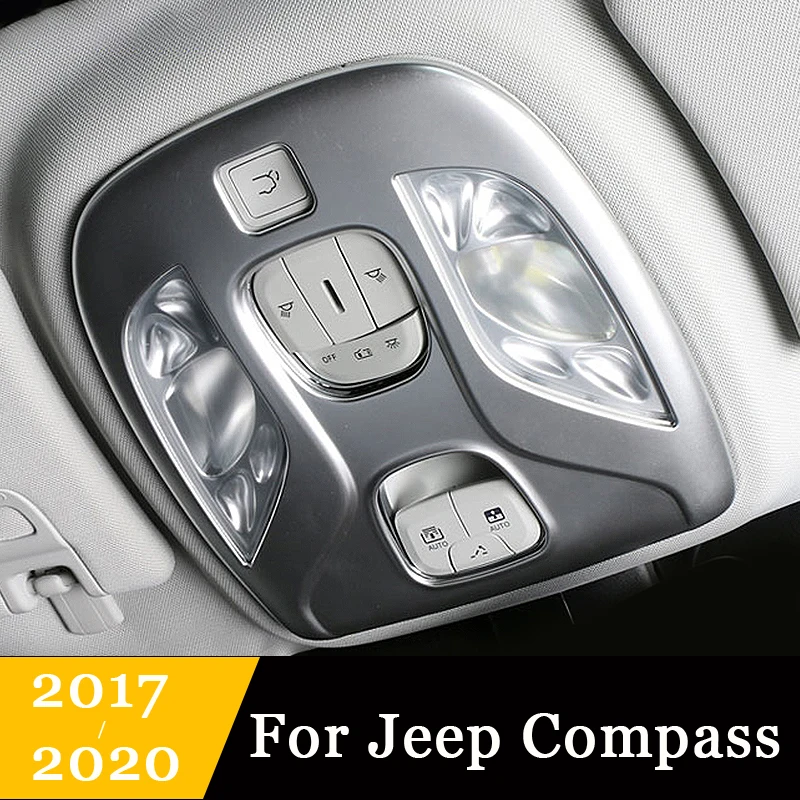 

For Jeep Compass 2017 2018 2019 2020 ABS /Carbon fiber Front Reading Lights Panel Trim Cover Sticker car styling accessories