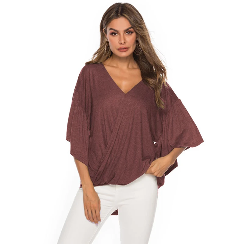 ENXI шесть цветов Одежда для беременных колокольчик половина рукава топ тенниска с