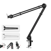 microphone boom arm stand heavy duty cantilever bracket tripod adjustable scissor spring built in mic stand for live studio