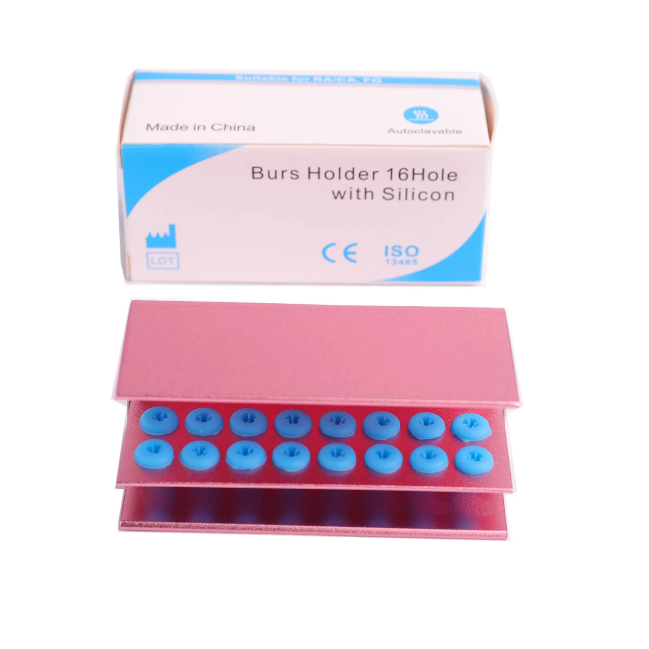 

Cesoon Dental 16 Holes Bur Block Holder Silicone Sterilizer Holds High Speed Slow Speed Burs Autoclavable