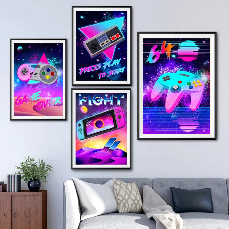 Неоновый Ретро видеоальбом для Nintendo 80-х годов геймеров VR Swith Game подростков