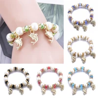 new fashion crystal natural stone bracelet jewelry bracelets sweet and romantic pendant beaded womens hand bracelet making