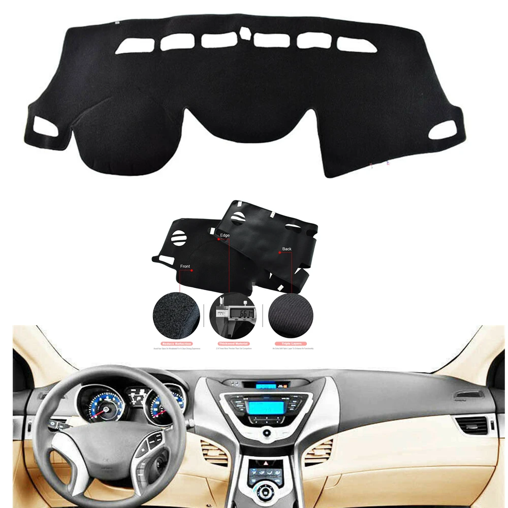 

Передний коврик для приборной панели, коврик для приборной панели, термостойкий Коврик, защитная накладка, затеняющая полоса для Hyundai Elantra Avante 2011-2015
