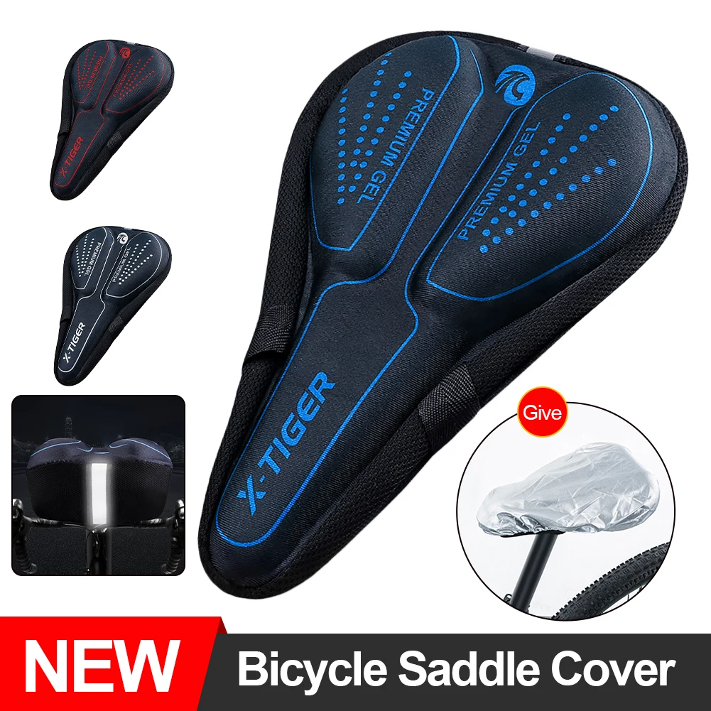 

Bike Seat Cushion Thickened Breathable Saddle Seat MTB Road Bike Outdoor Cycling Silicone Bicycle Seat Cushion With Rain Cover