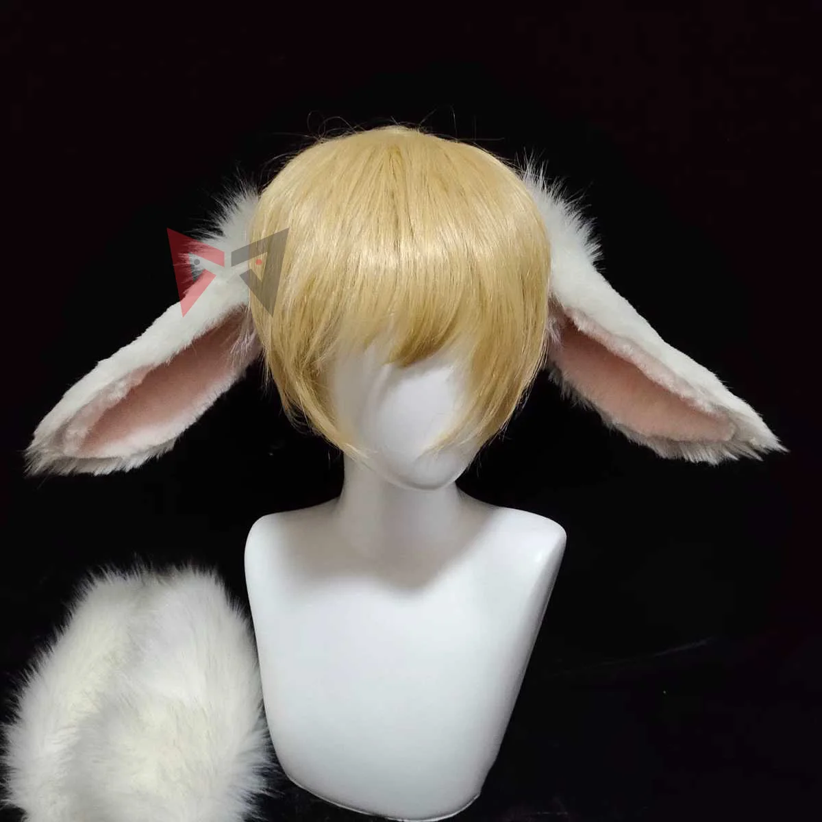 

White Rabbit Ears Hair Hoop And Tail Christmas Cosplay Party Fold Style Buuny Hairbands Headband Headwear Accessories