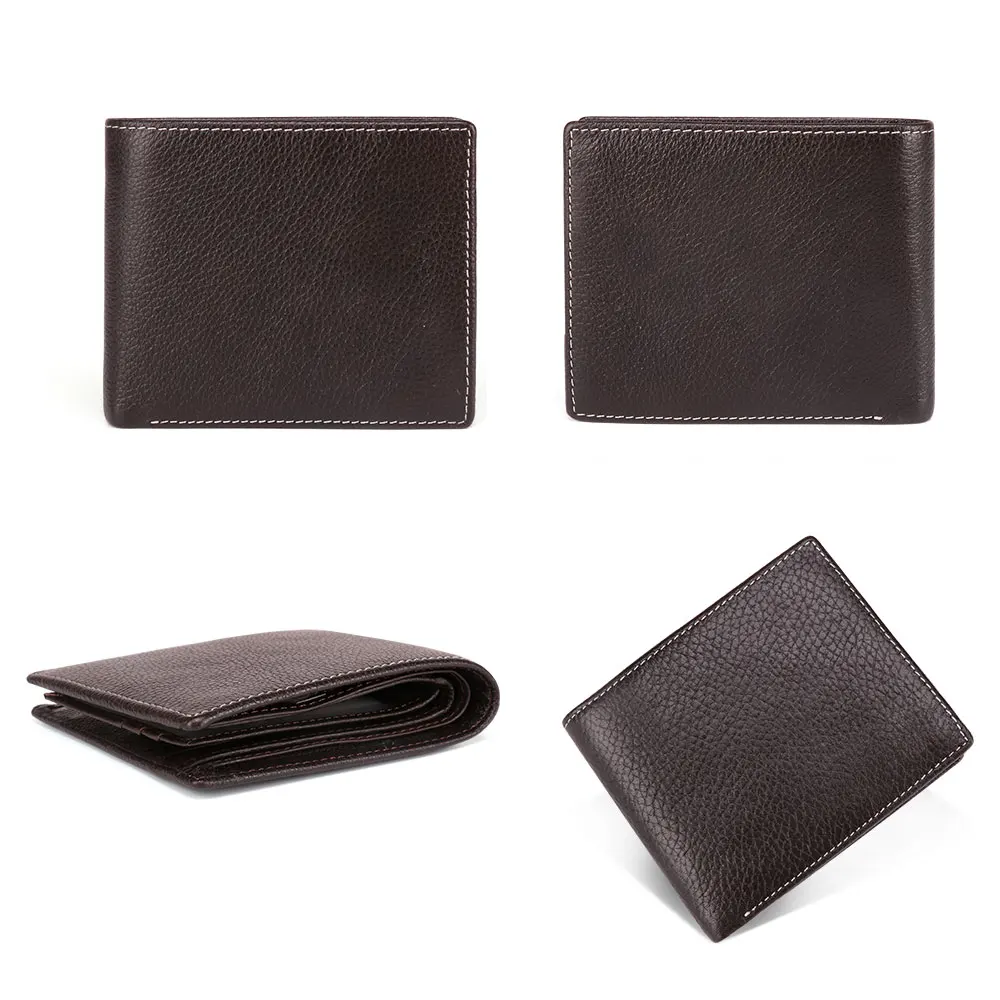 Кошелек JOGUJOS мужской из натуральной кожи короткий бумажник на молнии кредитница