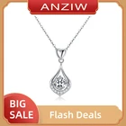 Колье женское из серебра 0,8 пробы с подвеской-ореолом с искусственным бриллиантом