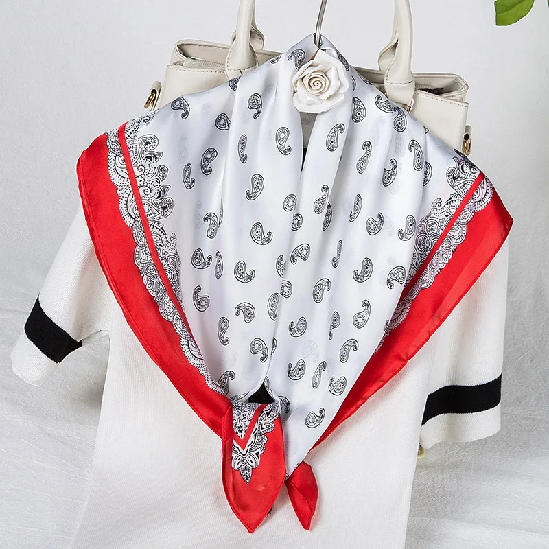 

Новый Шелковый атласный шарф, корейский стиль, Женский Повседневный шейный платок с шелковым шарфом, хиджаб, Женский хиджаб, шарф, Шелковый ...