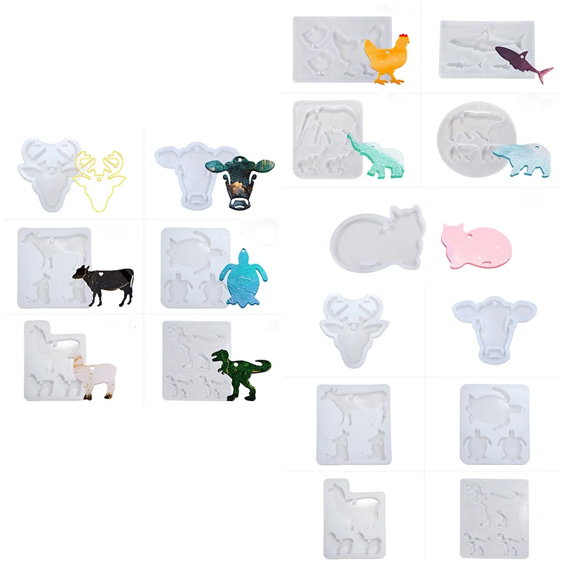 Силиконовые формы дизайнерские Diy Животные Динозавр бык Акула черепаха панда