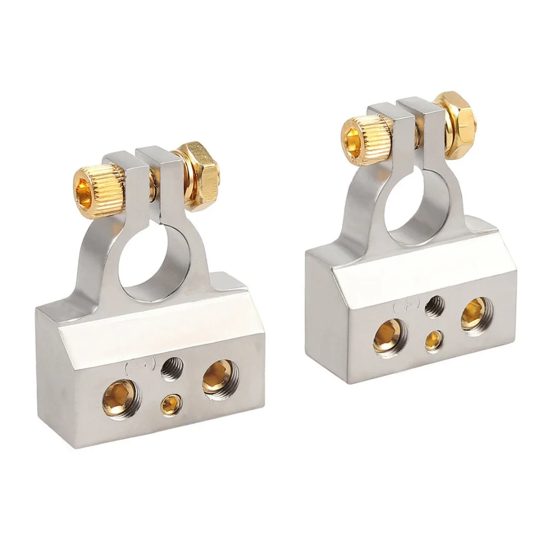 Mayitr 2pcs 2x0(2) GA2x8GA Car Audio Battery Terminal Connector Clamps Metal Positive Negative With Cover Parts Accessories | Автомобили и