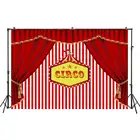 Фон для фотосъемки Цирк Красный Circo, для дня рождения, вечеринки, детского праздника, баннер в полоску, настенный плакат для декора