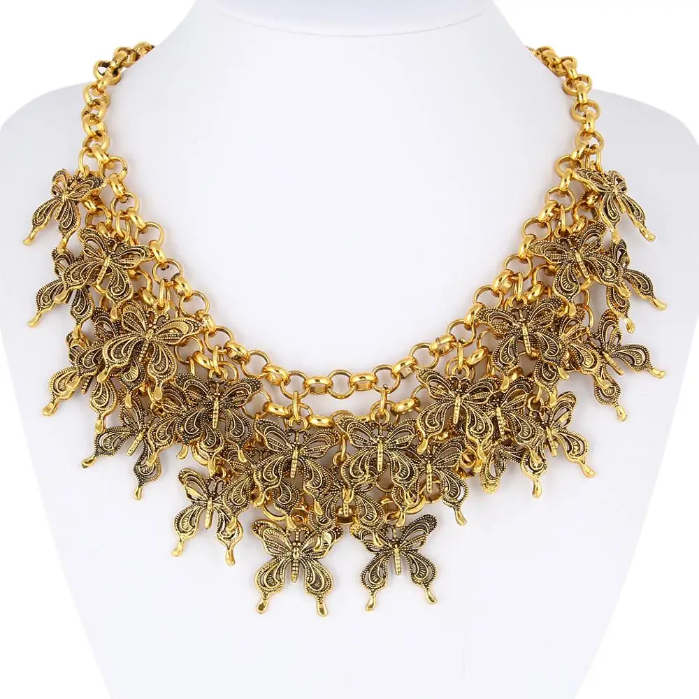 Tuliper ожерелье с бабочкой колье ретро кулон для женщин вечерние ювелирные изделия