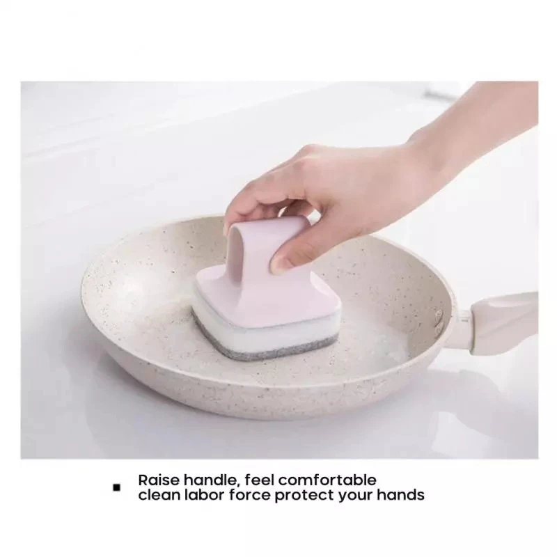 

Kitchen Cleaning Brush Cleaning Tools Brush Sponge Bath Brush Window Cleaner Toilet Glass Plastic Handle Sponge Sink Cleaning