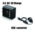 Зарядное устройство 3,0 QC и Переходник USB, адаптер для проводного контроллера, USB порт в 12 В, розетка для автомобильного прикуривателя Женский шнур питания