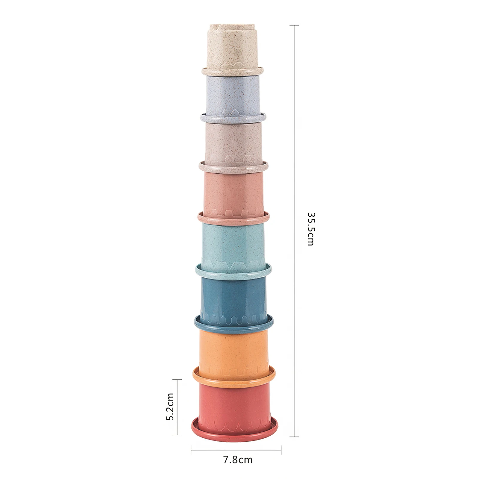 

8pcs Children Stacking Cup Toy Colorful Early Educational Folding Cup Toy Intelligence Stacking Tower Toy
