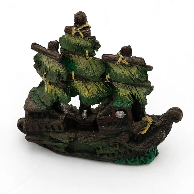 

Aquarium Decoration Accessories Sailboat Resin Ornament Fish Tank Landscaping Shipwreck Decor Aquascape Landscape Home Crafts