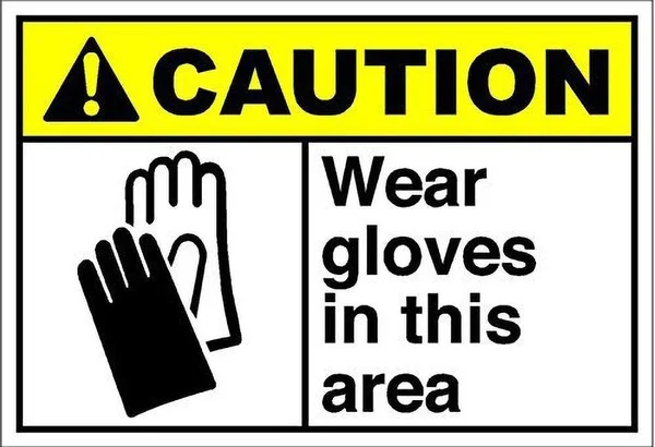 

Wear Gloves in This Area Caution Tin Sign art wall decoration,vintage aluminum retro metal sign