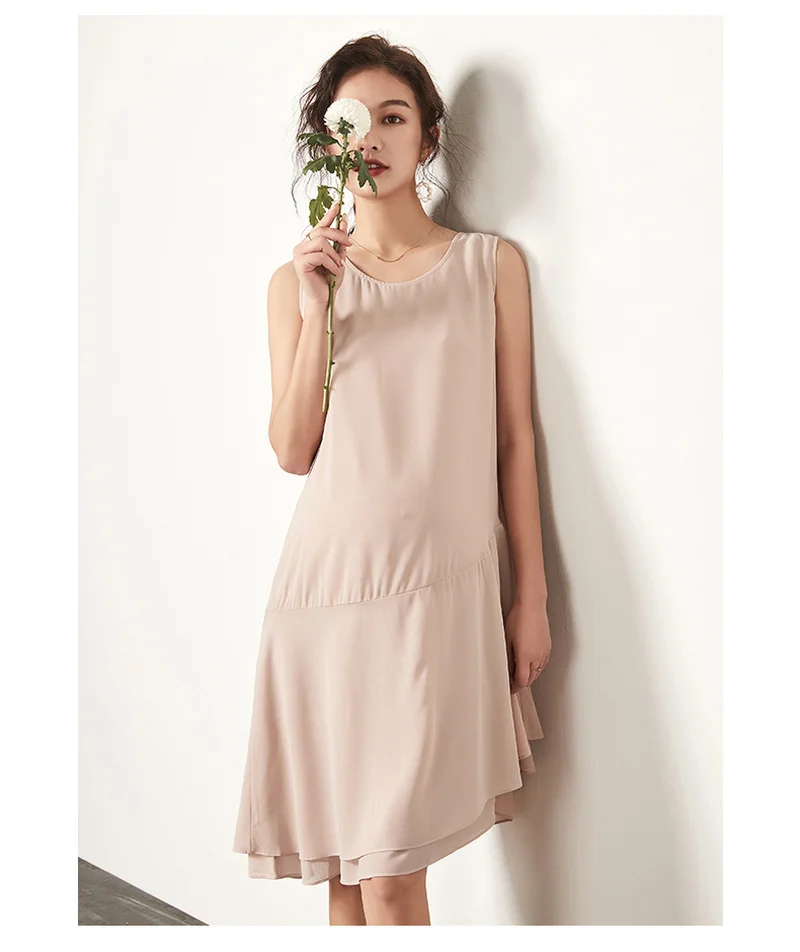 Летние платья без рукавов для беременных свободное платье большого размера