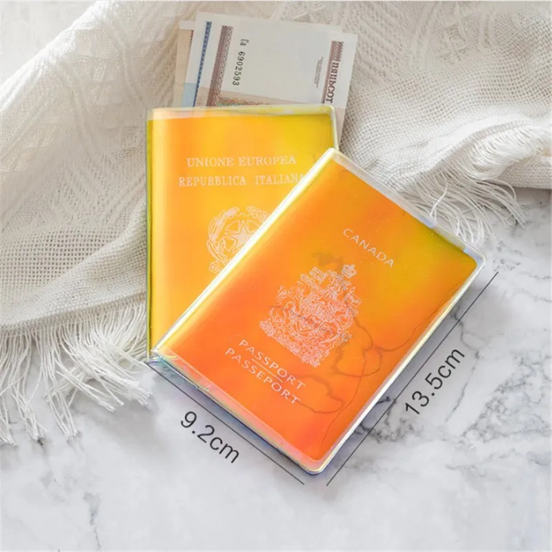 Модная лазерная обложка для паспорта мужчин и женщин чехол из пвх удостоверения