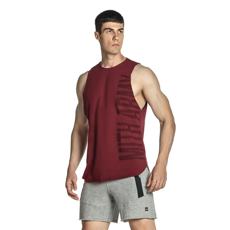 Брендовая одежда для тренажерного зала хлопковые майки майка бодибилдинга и