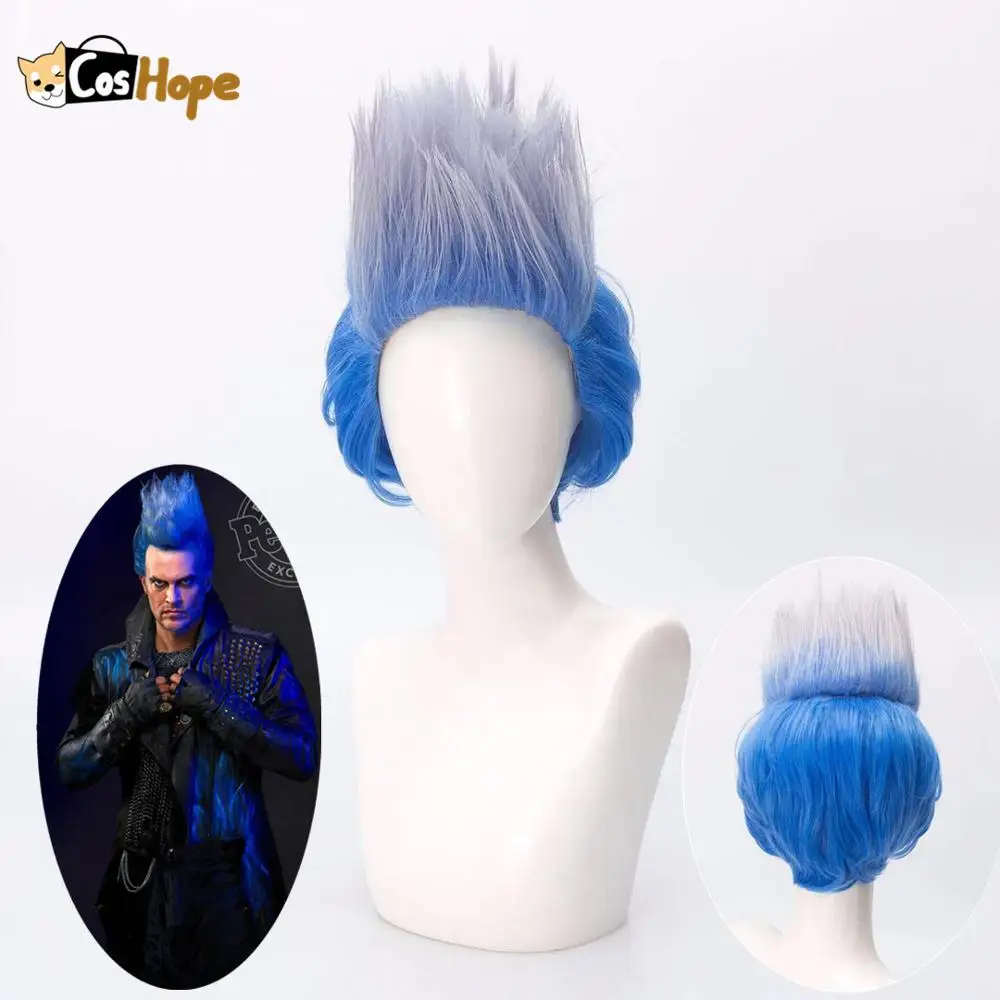 

Hades Descendants Cosplay Wig Men Short Sapphire Blue Hair Anime Wig Heat Resistant Synthetic Wigs Halloween Fancy Party Cosplay