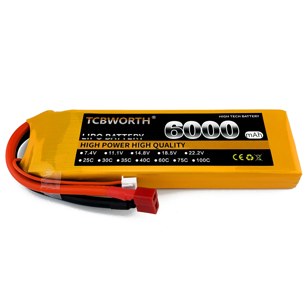 

RC 2S LiPo Battery Power 7.4V 6000mAh 25C 35C 60C Pour RC Quadrotor Airplane Drone Car 2S Batteries LiPo RC Toys