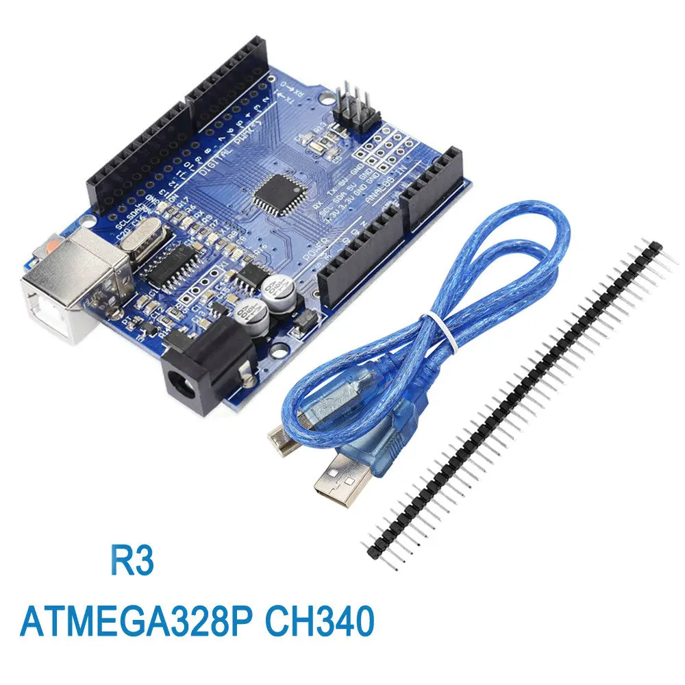 Макетная плата UNO R3 MEGA328P CH340G чип 16 МГц для arduino с USB кабелем совместим MEGA 2560 R3|Детали