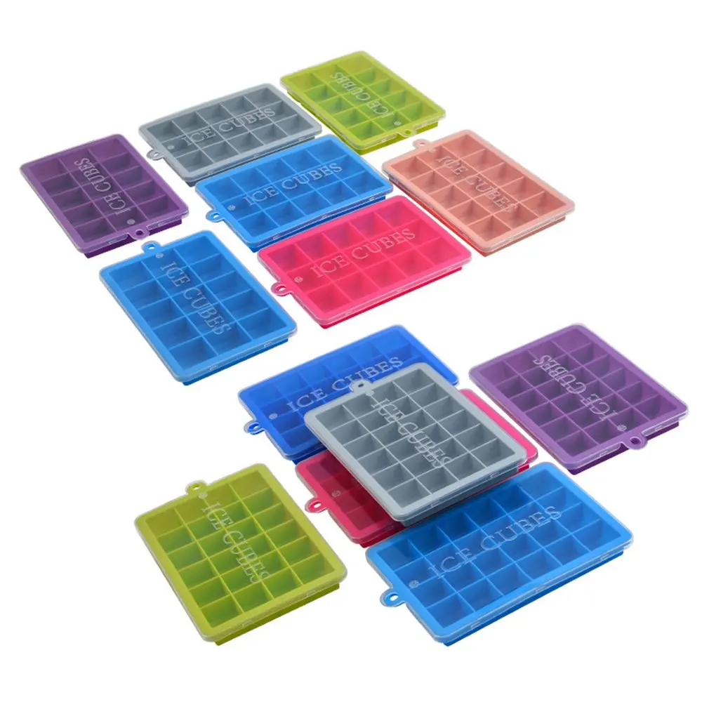 

24 Grid Silicone Ice Box With Cover Good Flexibility High And Low Temperature Resistance Refrigerators Supplies