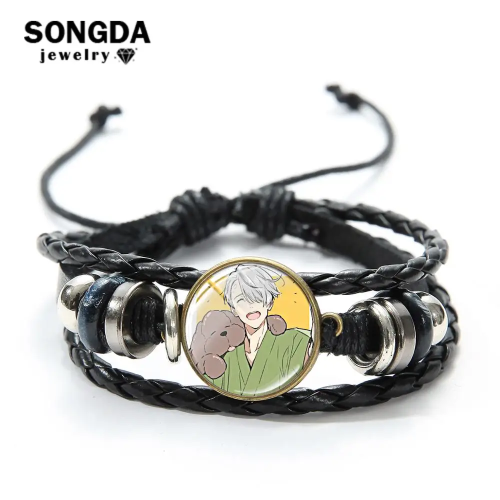 SONGDA Cute YURI! На ледяной Шарм браслет Victor Nikiforov Makkachin мультяшный Печатный стеклянный