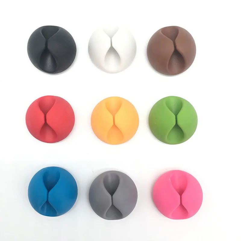 new 1pc usb cable organizer wire winder earphone holder cord clip office desktop phone cables silicone tie fixer wire management free global shipping