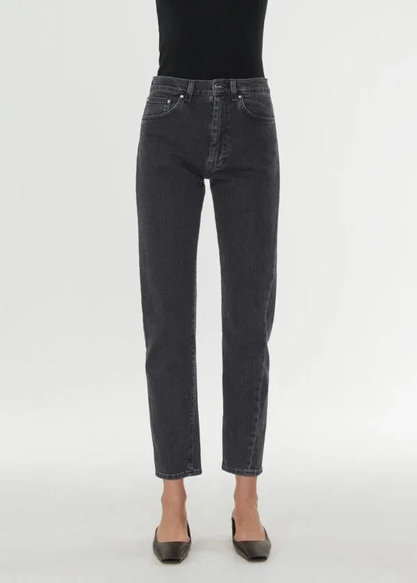 

Women Straight Jeans Lady Irregular High Waist Simple Female Cropped Denim Trousers 2021 New