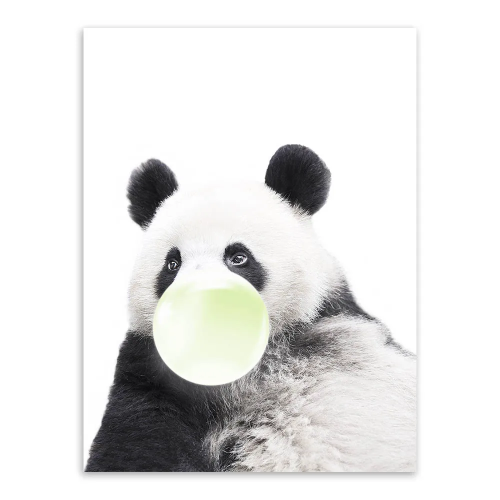 Home Living Room School Children's Decorative Painting Nordic Cute Animal Bubble Poster Lovely animal picture | Дом и сад