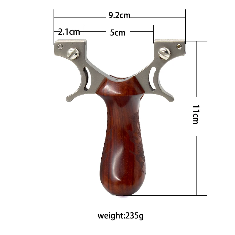 

Wooden Handle Stainless Steel Slingshot High-precision Dragon Carved Catapult with Night Vision Light for Outdoor Shooting
