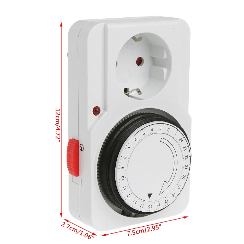 Hot 3C-24 Hours Programmable Mechanical Timer Switch Smart Countdown Plug Socket 230V (Eu Plug) |