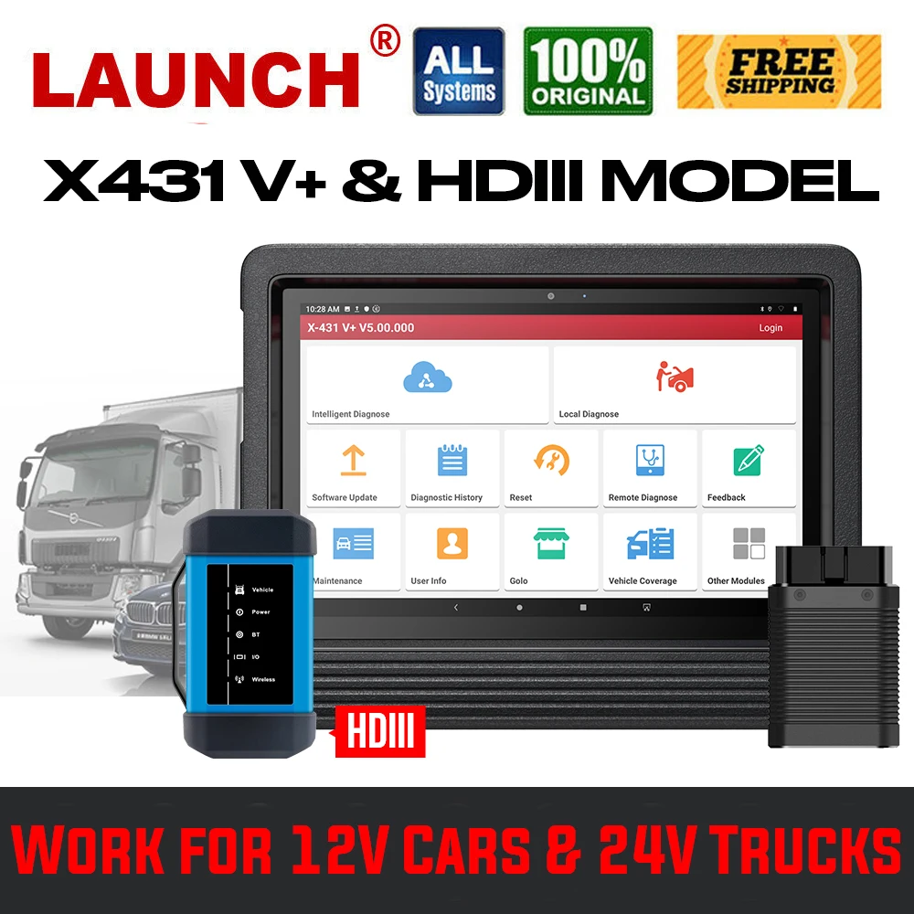 Launch X431 V + Plus 10 &quotV4.0 сверхмощный HD3 HDIII модуль Автомобильный диагностический